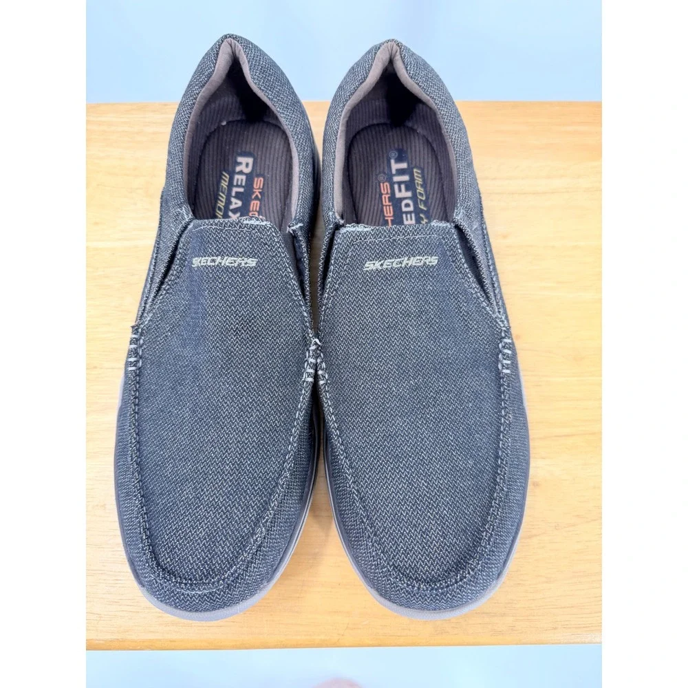 Skechers Avillo Memory Foam Slip On Loafers dock shoes Brown Mens sz 11 64109